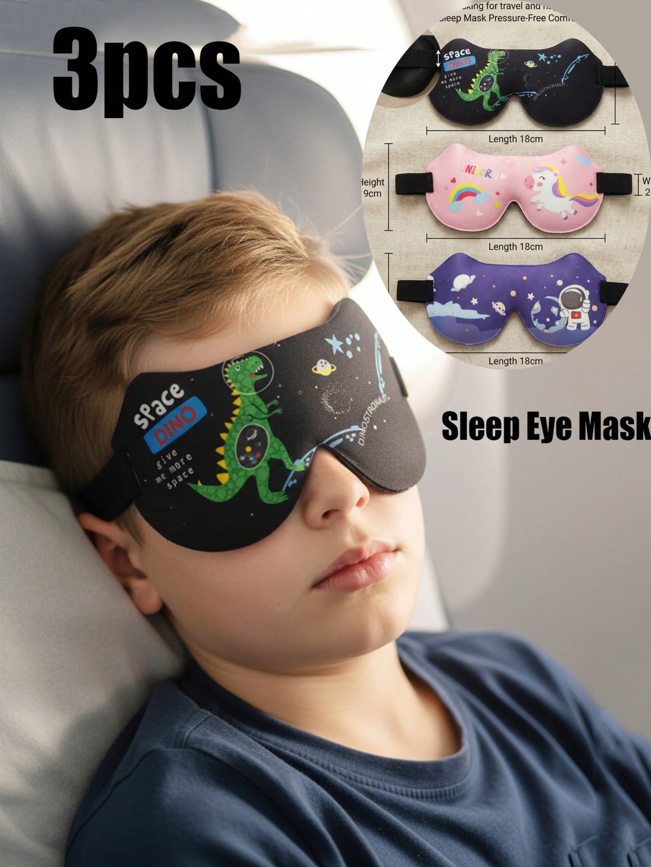 Sleep Eye Mask 3D - Máscara de olhos 3D estéreo para