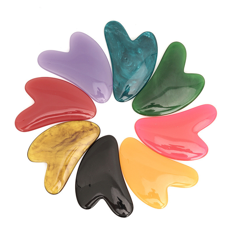 Jade Gua Sha Tool - Pedra Guasha de Quartzo Rosa Quente,