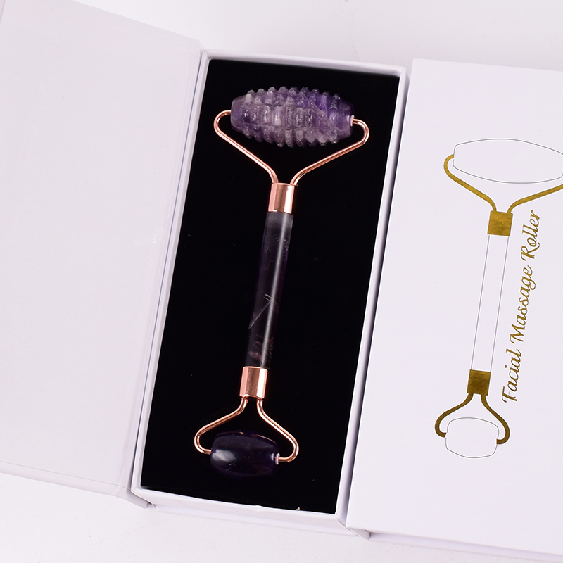 Ametista Sawtooth Face Roller, - Jade Gua Sha Tool avaliação e preço
